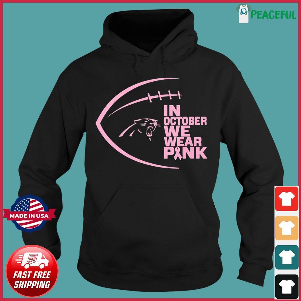 Pumpkin Carolina Panthers In October We Wear Pink Breast Cancer Awareness T- Shirt - TeeNavi