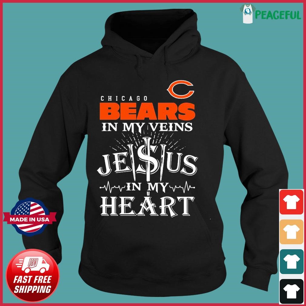 Chicago Bears inside my heart Chicago Cubs shirt, hoodie, sweater