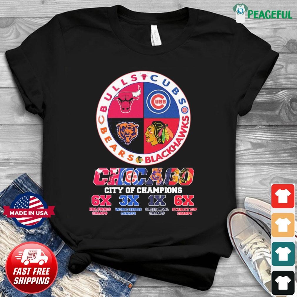 Chicago Cubs White Sox Bears Bull Blackhawks City Champions 2023 Shirt -  Limotees
