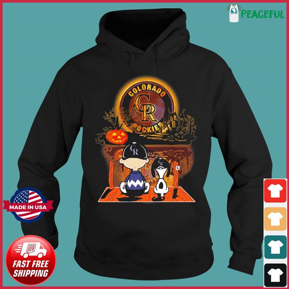 Cleveland Indians Peanuts Snoopy and Charlie Browns Watching Halloween Shirt,  hoodie, sweater and long sleeve