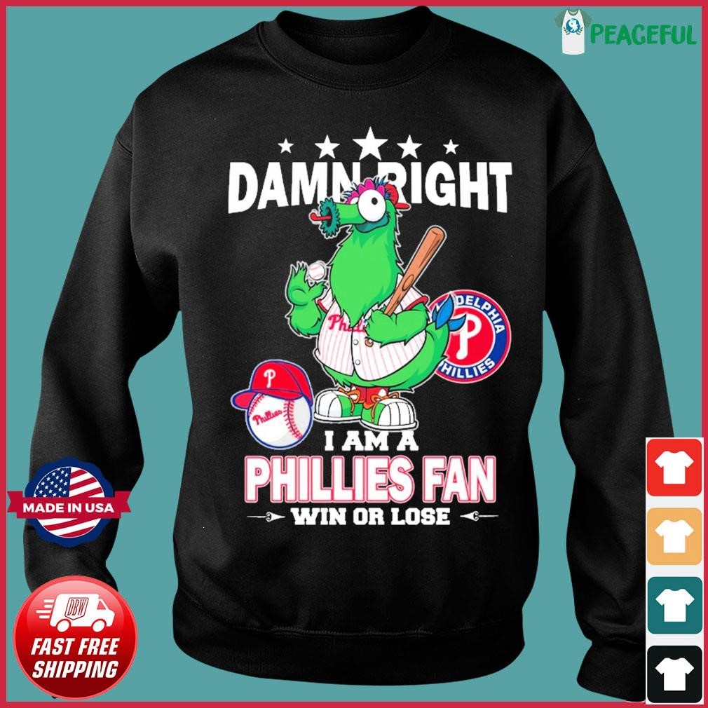 Damn Right I Am A Philadelphia Eagles Mascot Fan Win Or Lose T Shirt -  Limotees