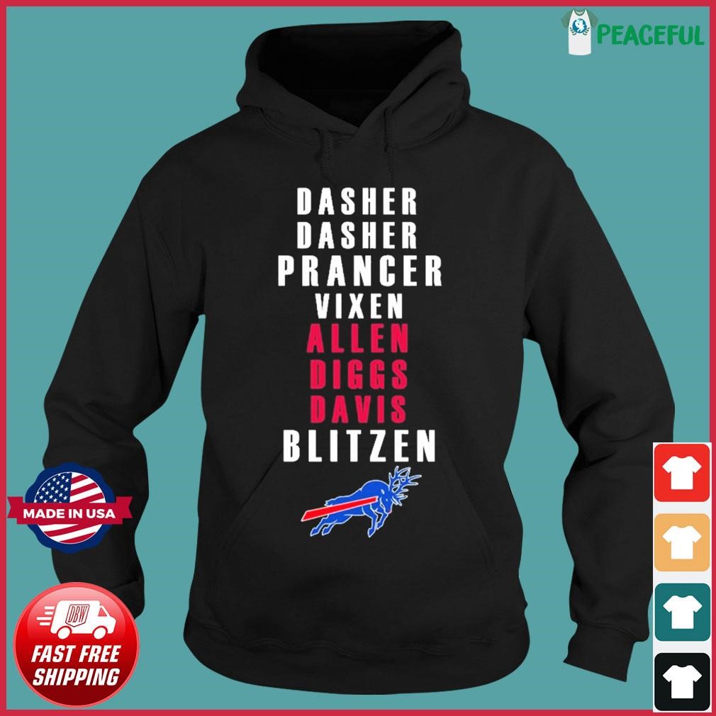 Dasher Dancer Prancer Vixen Allen Diggs Davis Buffalo Reindeer Shirt