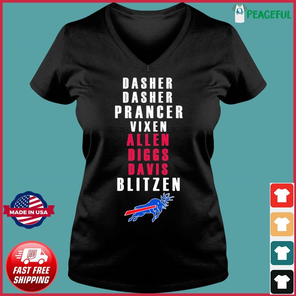 Dasher Dancer Prancer Vixen Allen Diggs Davis Buffalo Reindeer Shirt