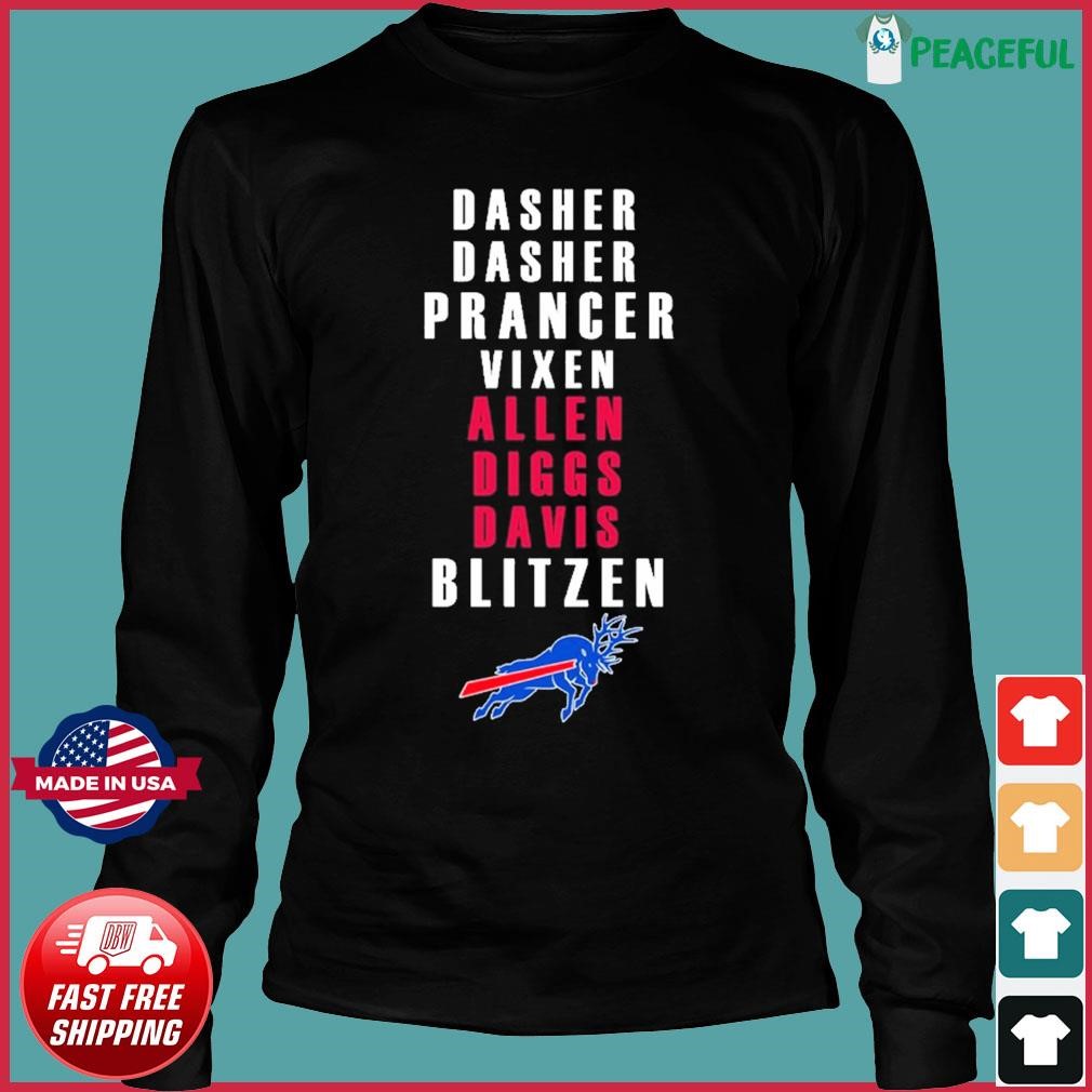 Dasher Dancer Prancer Vixen Allen Diggs Davis Buffalo Reindeer Shirt