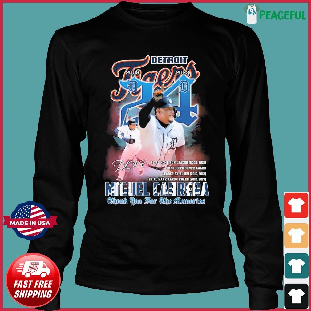 24 Miguel Cabrera 2008-2023 Thank You for the memories signature t shirt,  hoodie, sweater, long sleeve and tank top