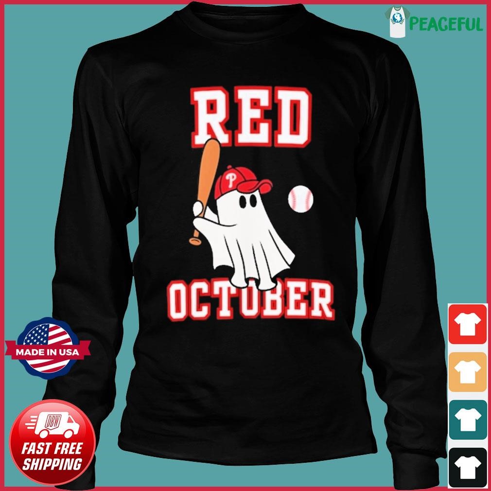 Ipeepz Ghost Philadelphia Phillies Red October 2023 Shirt