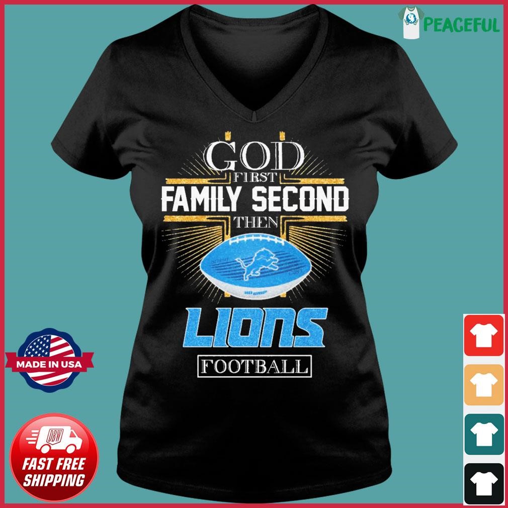 Personalized Detroit Lions God First Family Second All Over Print Jersey  Shirt