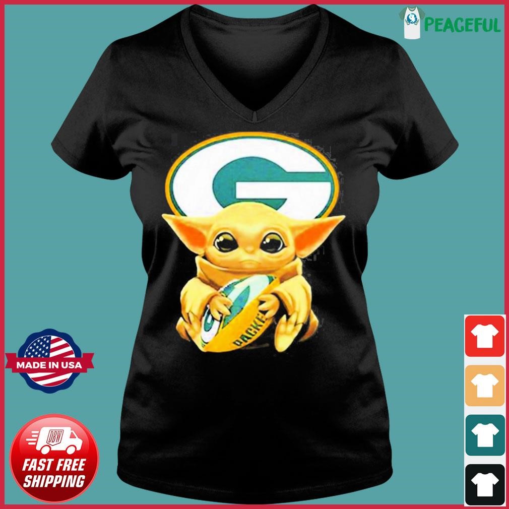 Buy Baby Groot and Baby Yoda hug Green Bay Packers shirt For Free