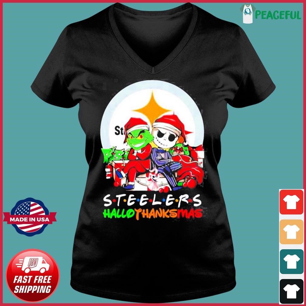 Grinch Santa Steelers NFL Christmas Shirt