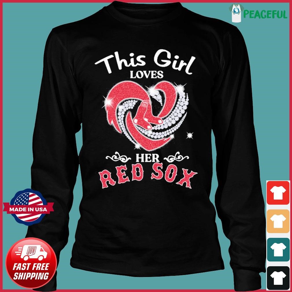 Ladies Boston Red Sox Long Sleeve T-Shirts, Red Sox Long-Sleeved