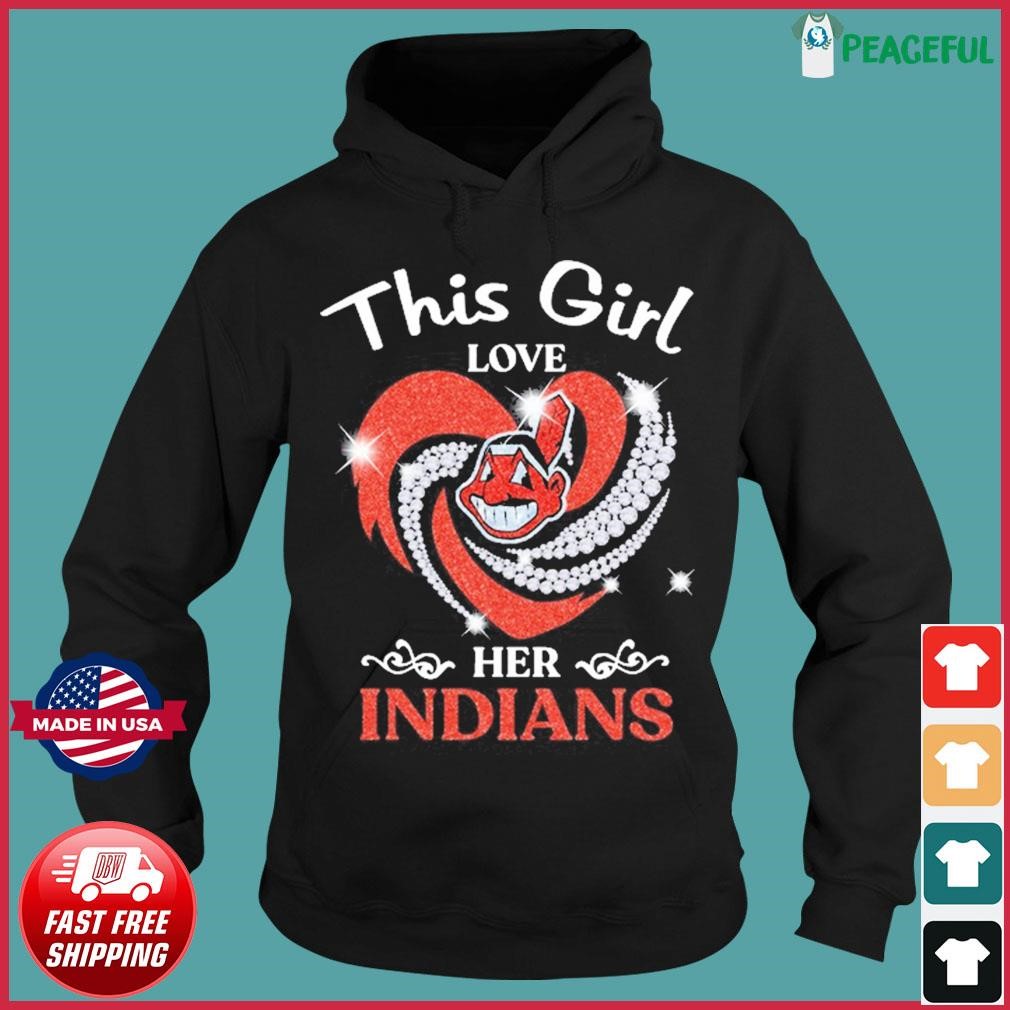 Girls Youth Red Cleveland Indians Fashion T-Shirt