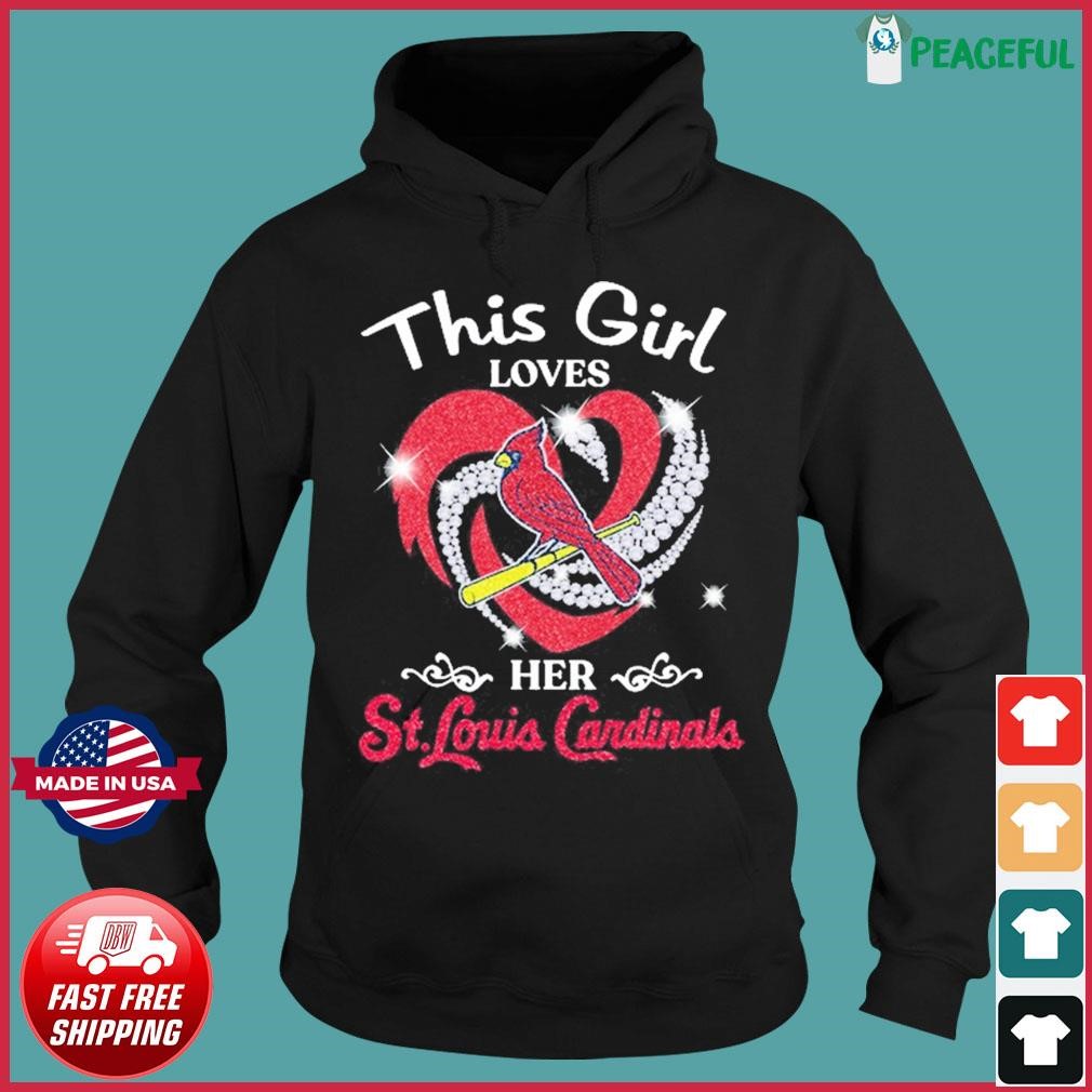 This Girl loves her St Louis Cardinals heart shirt, hoodie, sweater, long  sleeve and tank top