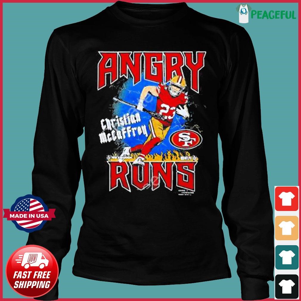 Angry Runs 49ers Christian Mccaffrey Vintage Shirts Hoodie Tank-Top Quotes