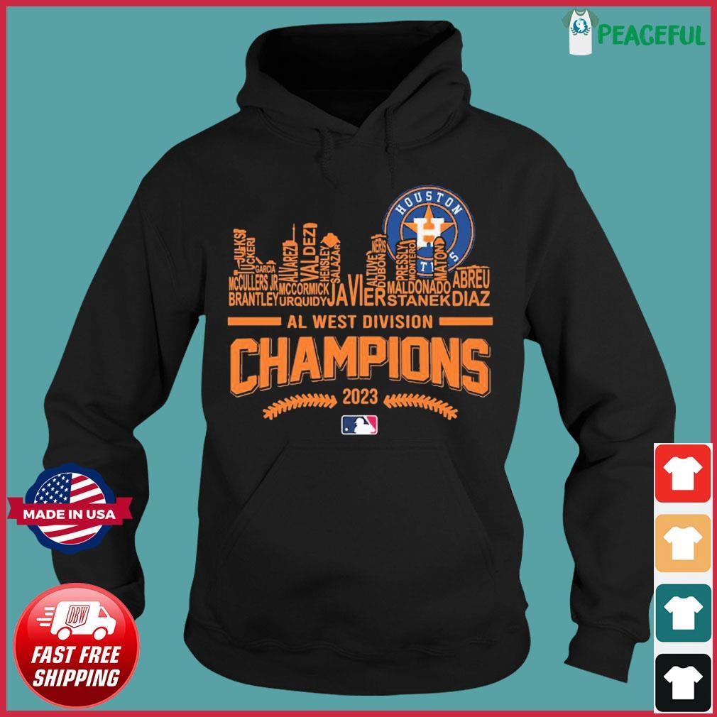 Houston Astros Al West Division Champions 2023 Skyline Players Name Shirt,  hoodie, sweater, long sleeve and tank top