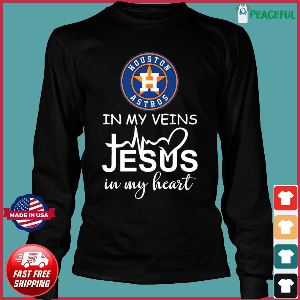 Houston astros october in my veins Jesus in my heart 2023 T-Shirt