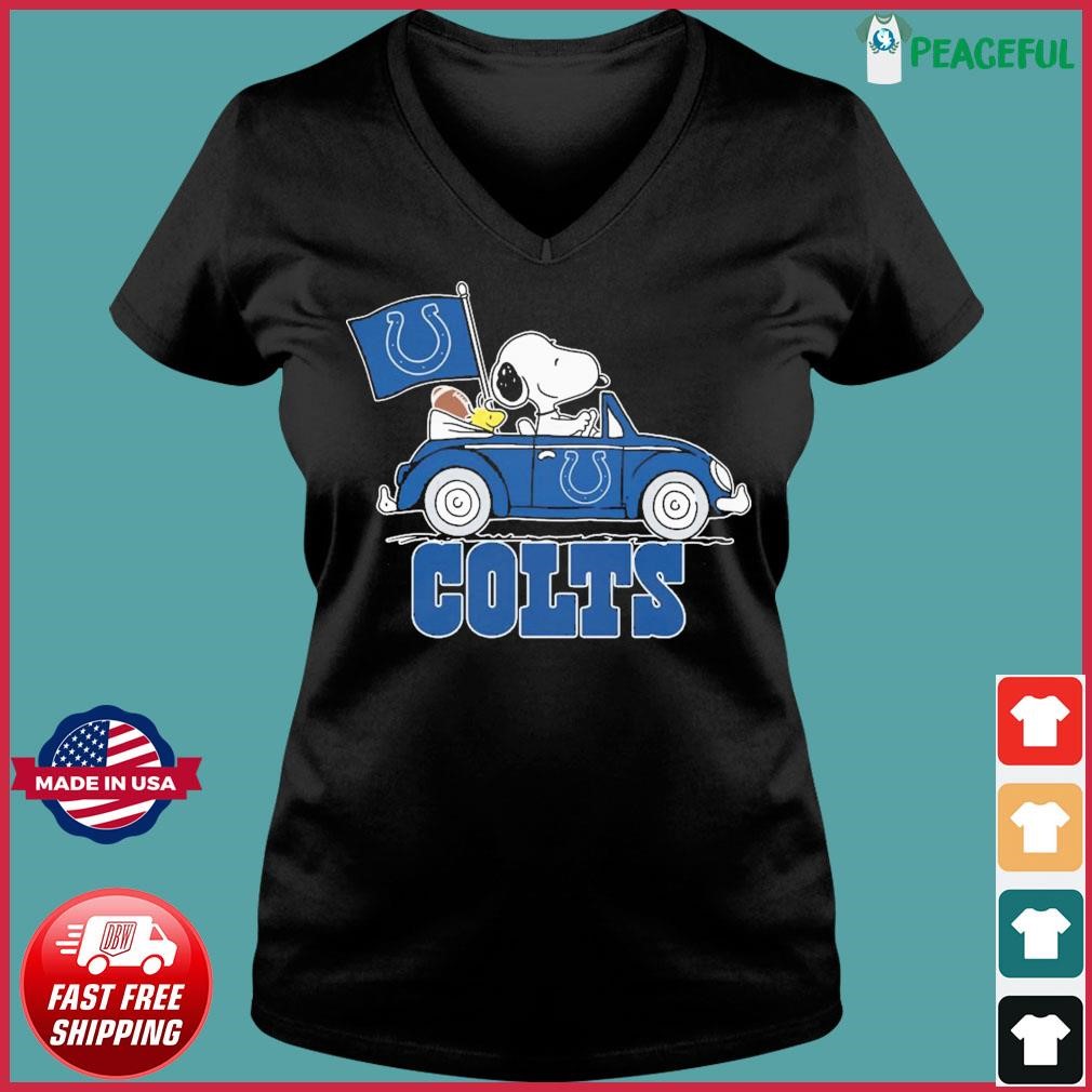 Indianapolis Colts football Snoopy dog drives Volkswagen car shirt, hoodie,  sweater and v-neck t-shirt