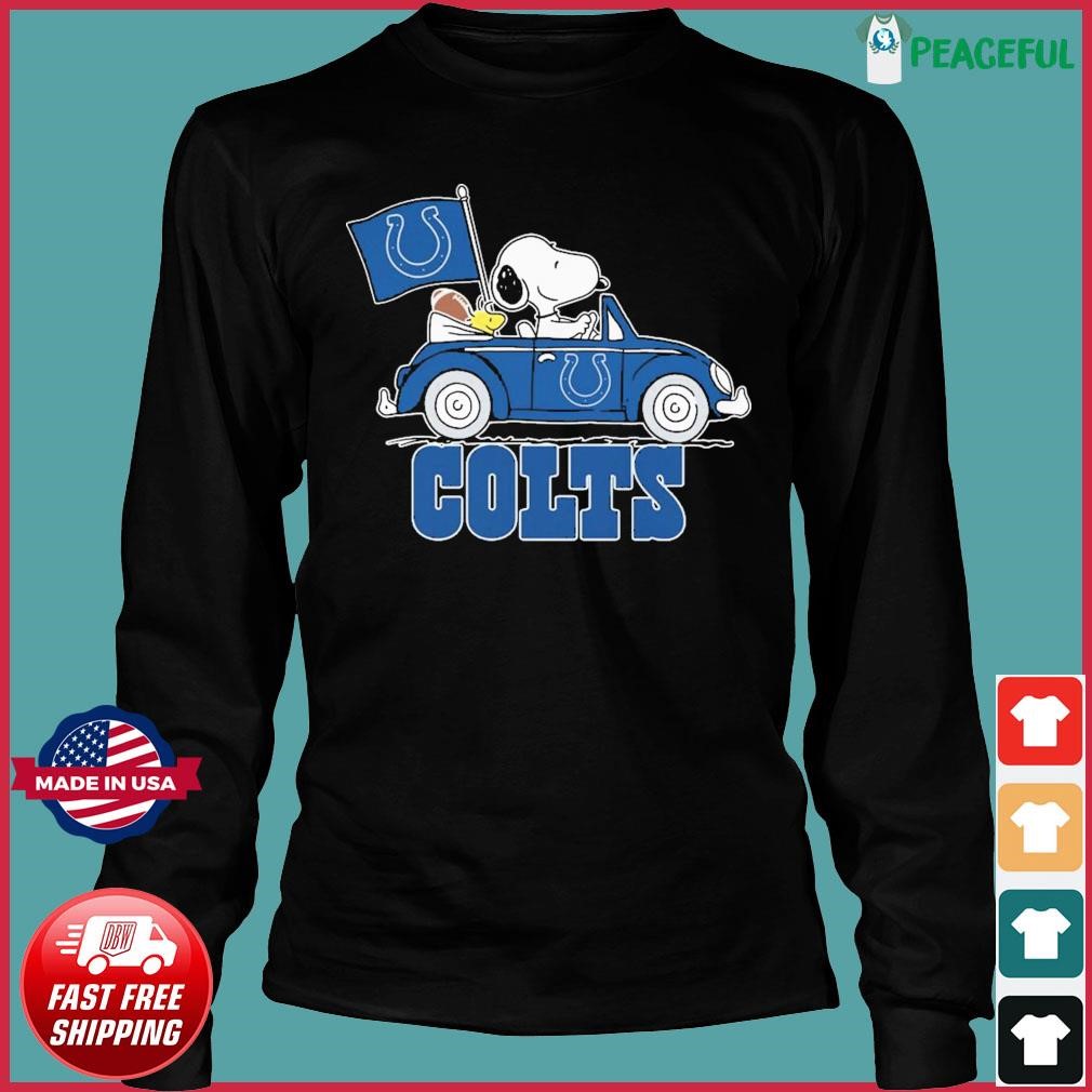 Snoopy and Woodstock drive Car Colts football shirt, hoodie