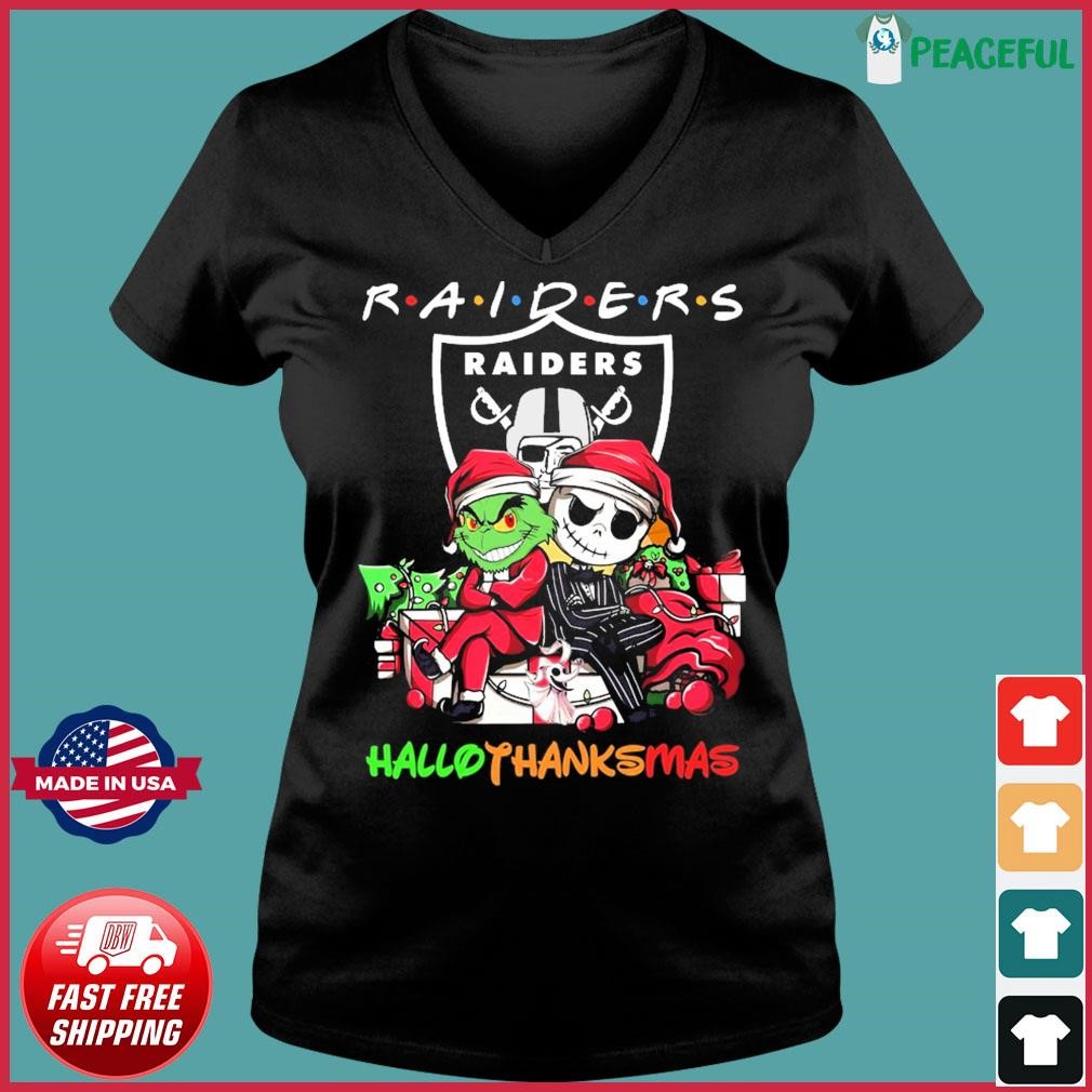 Jack Skellington And The Grinch Las Vegas Raiders Hallothanksmas