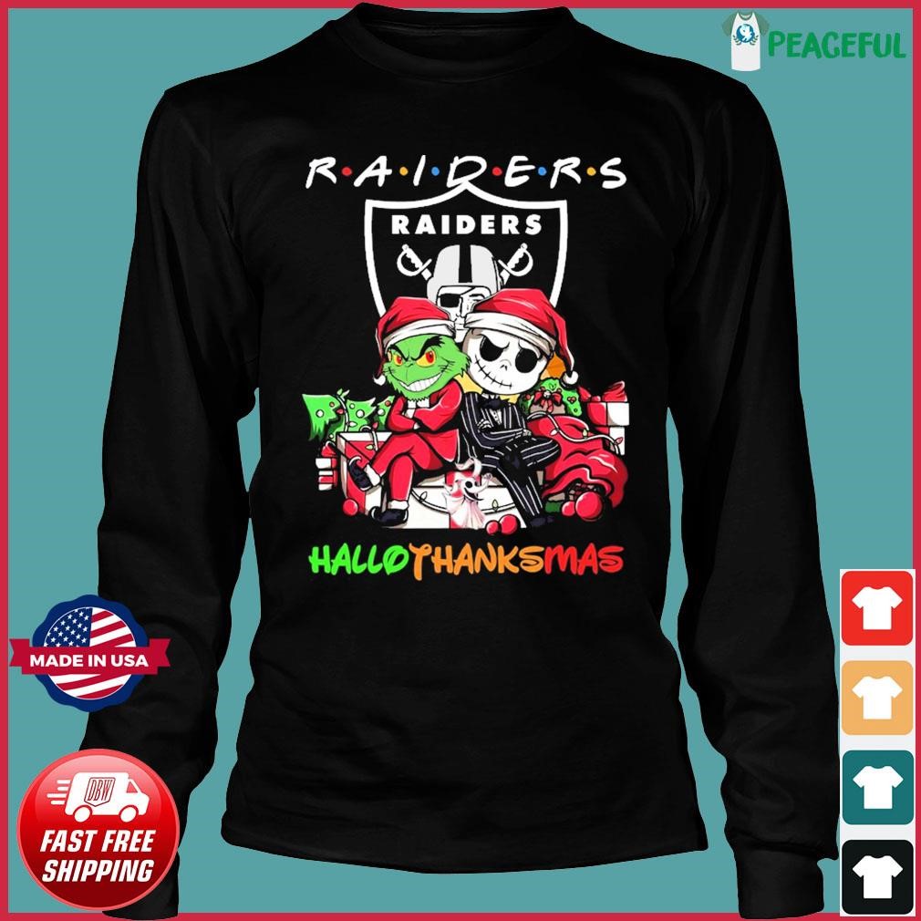 Jack Skellington And The Grinch Las Vegas Raiders Hallothanksmas