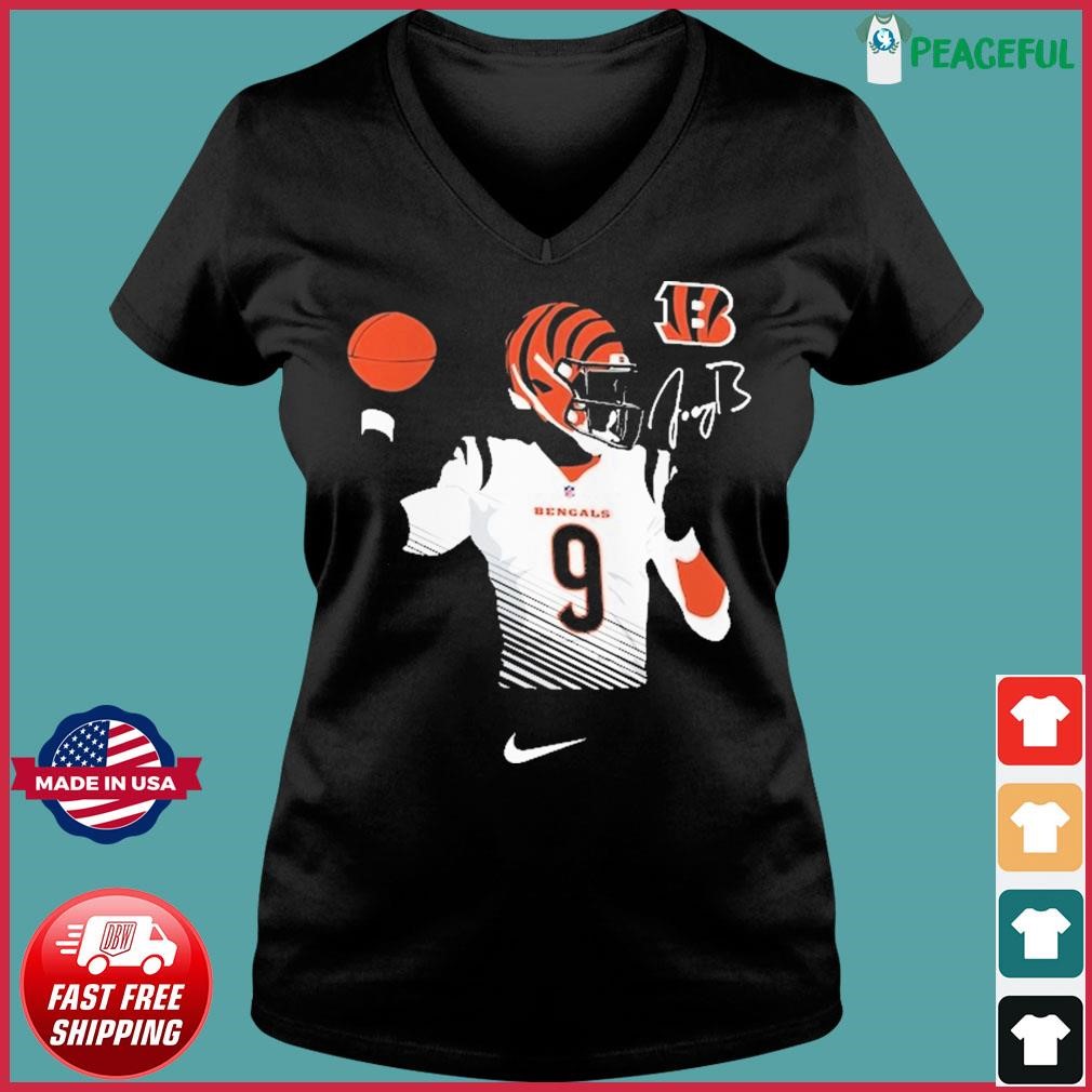 V-NECK Ladies Joe Burrow Cincinnati Bengals Logo Shirt