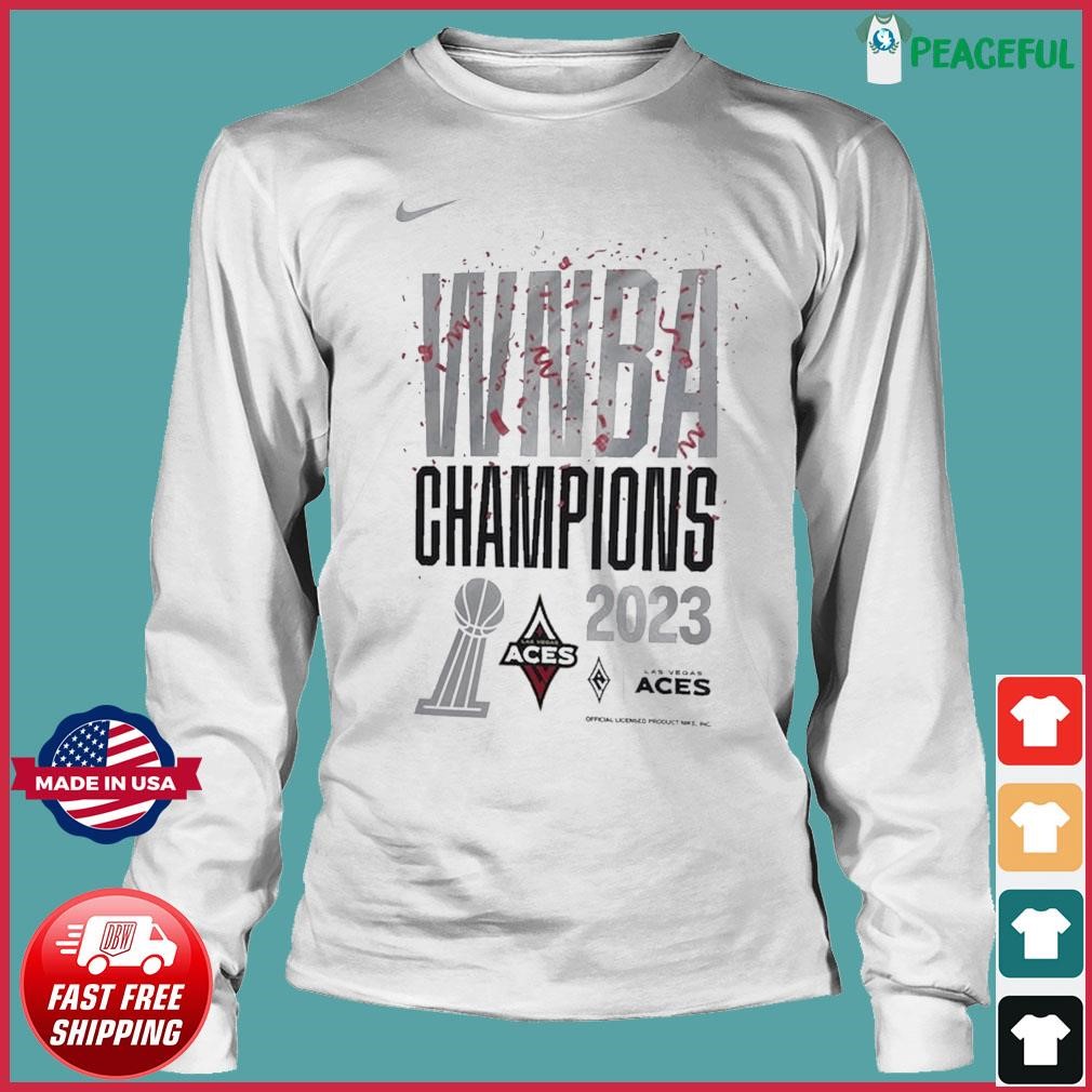 Youth Nike White Las Vegas Aces 2023 WNBA Finals Champions Authentic Parade T-Shirt Size: Small