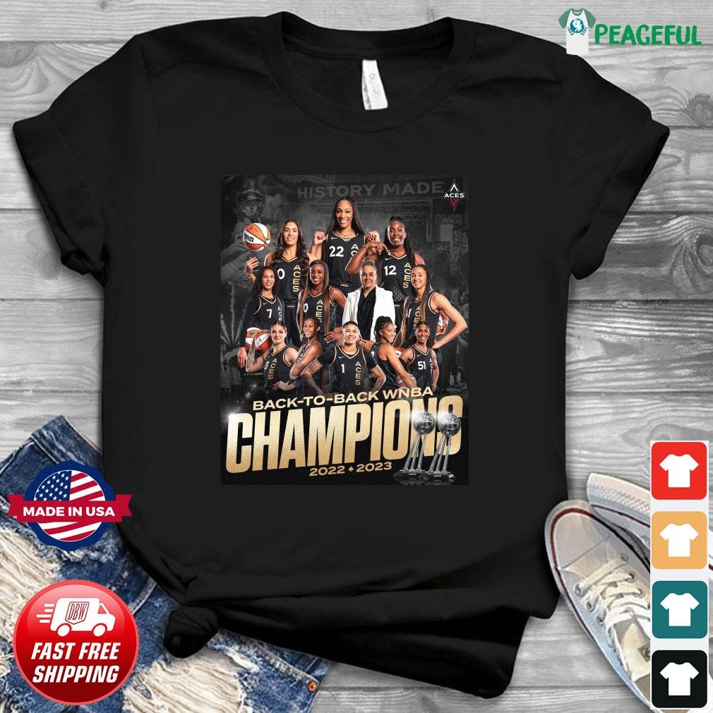 WNBA 2022-2023 Las Vegas Aces Champions Back To Back Shirt, hoodie