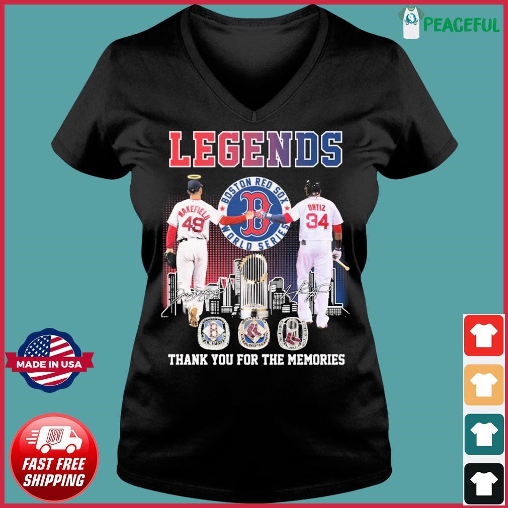 Legends Wakefield And Ortiz Boston Red Sox World Series Memories T