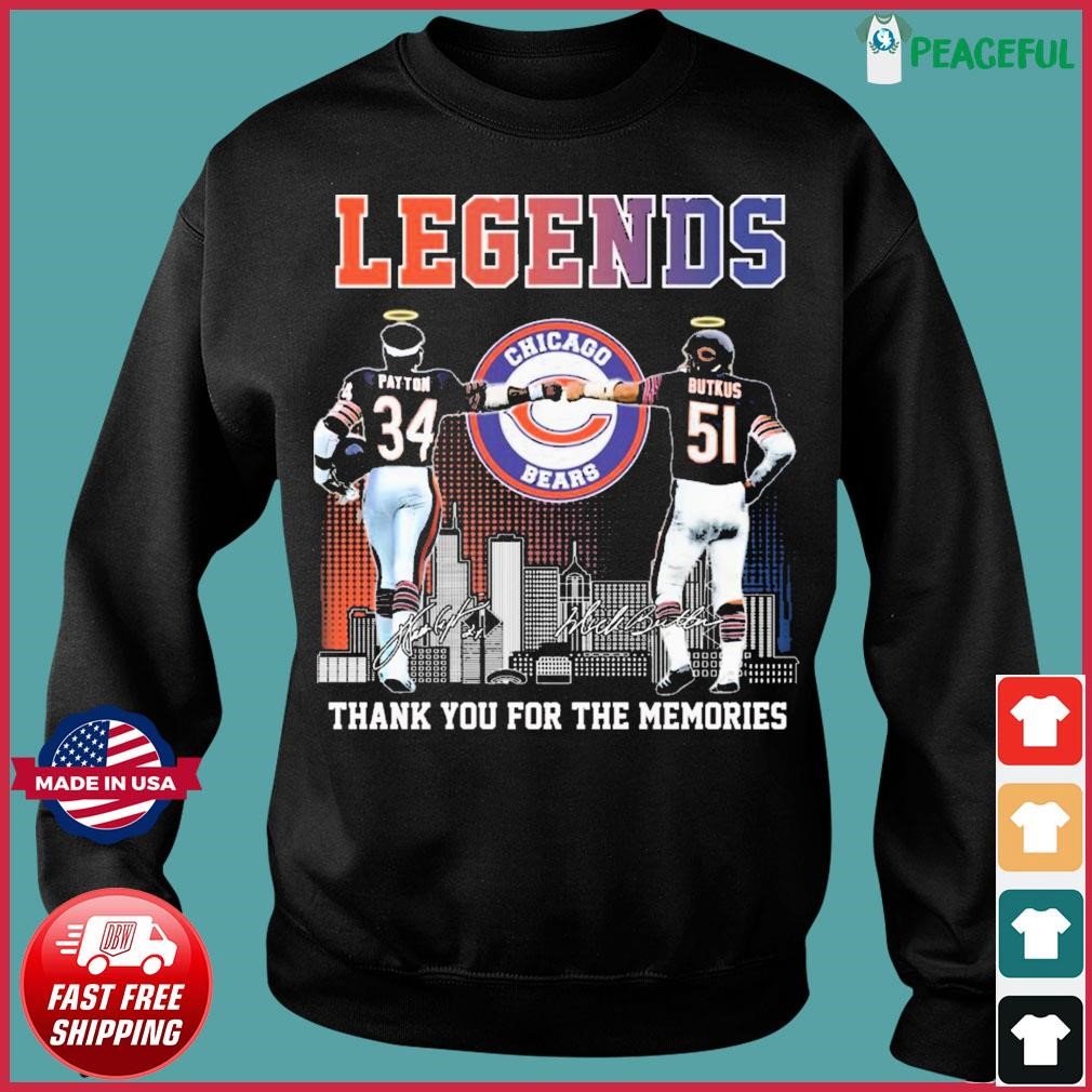 Walter Payton Chicago Bears 1975 1987 Signatures Thank For The Memories  Shirt - High-Quality Printed Brand