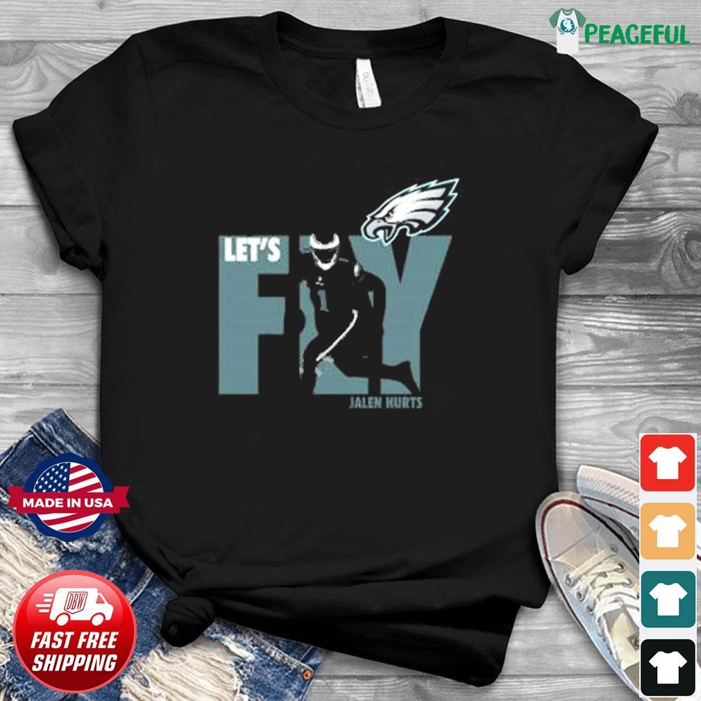 JALEN HURTS PHILADELPHIA EAGLES T-SHIRT. FLY EAGLES FLY T-SHIRT