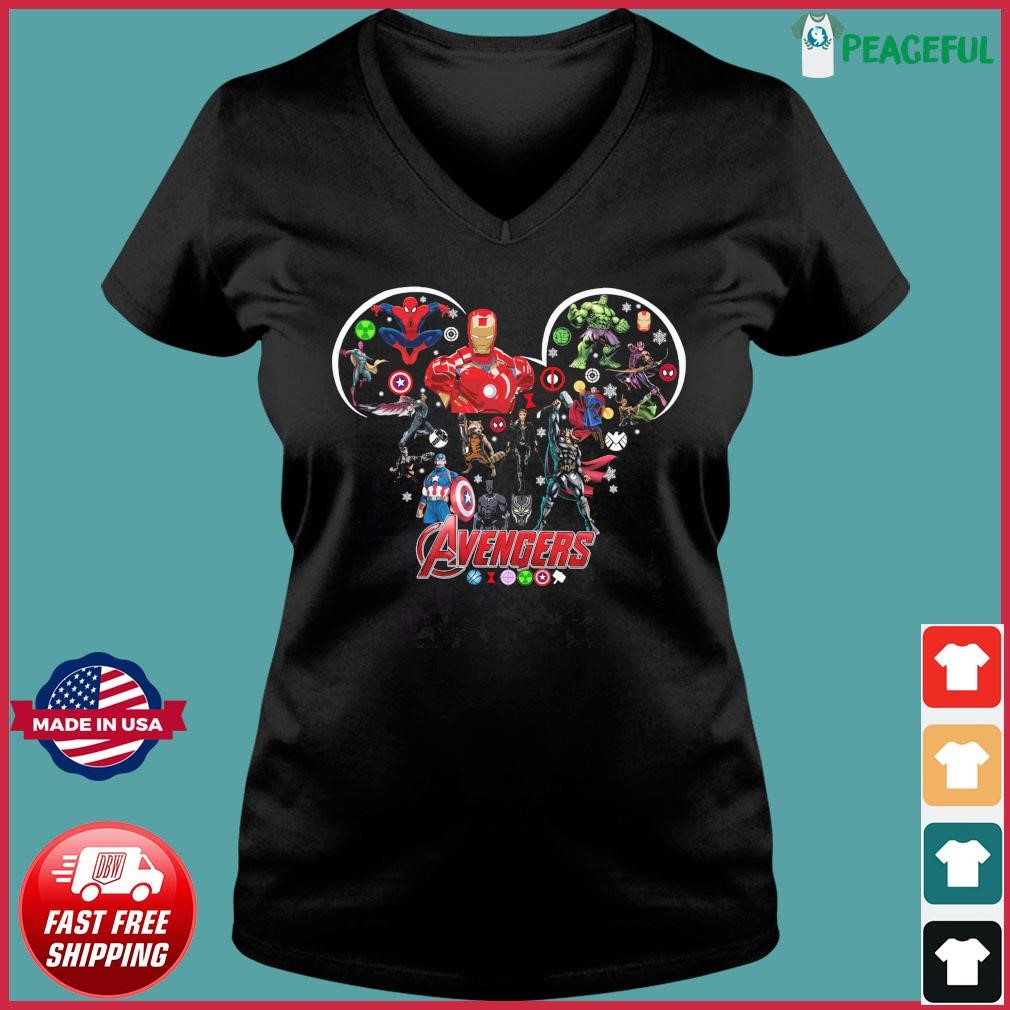 Marvel Studios Avengers X Mickey Mouse Shirt Ladies V-neck Tee.jpg