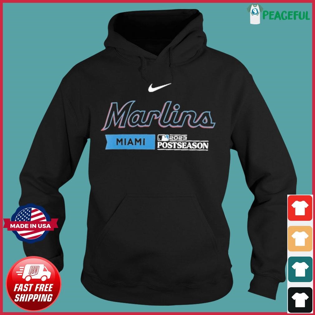 Women's Miami Marlins Nike Black/Blue Authentic Collection Pullover Hoodie