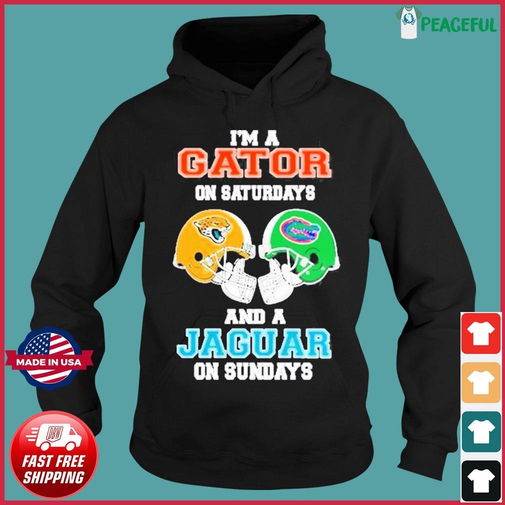 Official I'm A Gator On Saturdays And A Jaguar On Sundays Helmet 2023 Shirt,  hoodie, longsleeve, sweatshirt, v-neck tee