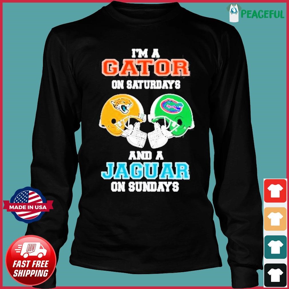 Official I'm A Gator On Saturdays And A Jaguar On Sundays Helmet 2023 Shirt,  hoodie, longsleeve, sweatshirt, v-neck tee