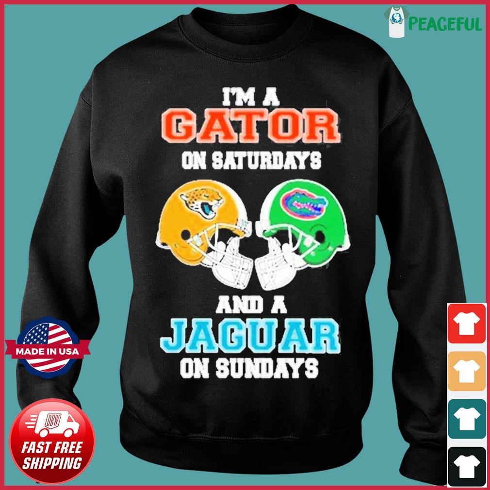 Official I'm A Gator On Saturdays And A Jaguar On Sundays Helmet 2023 Shirt,  hoodie, longsleeve, sweatshirt, v-neck tee