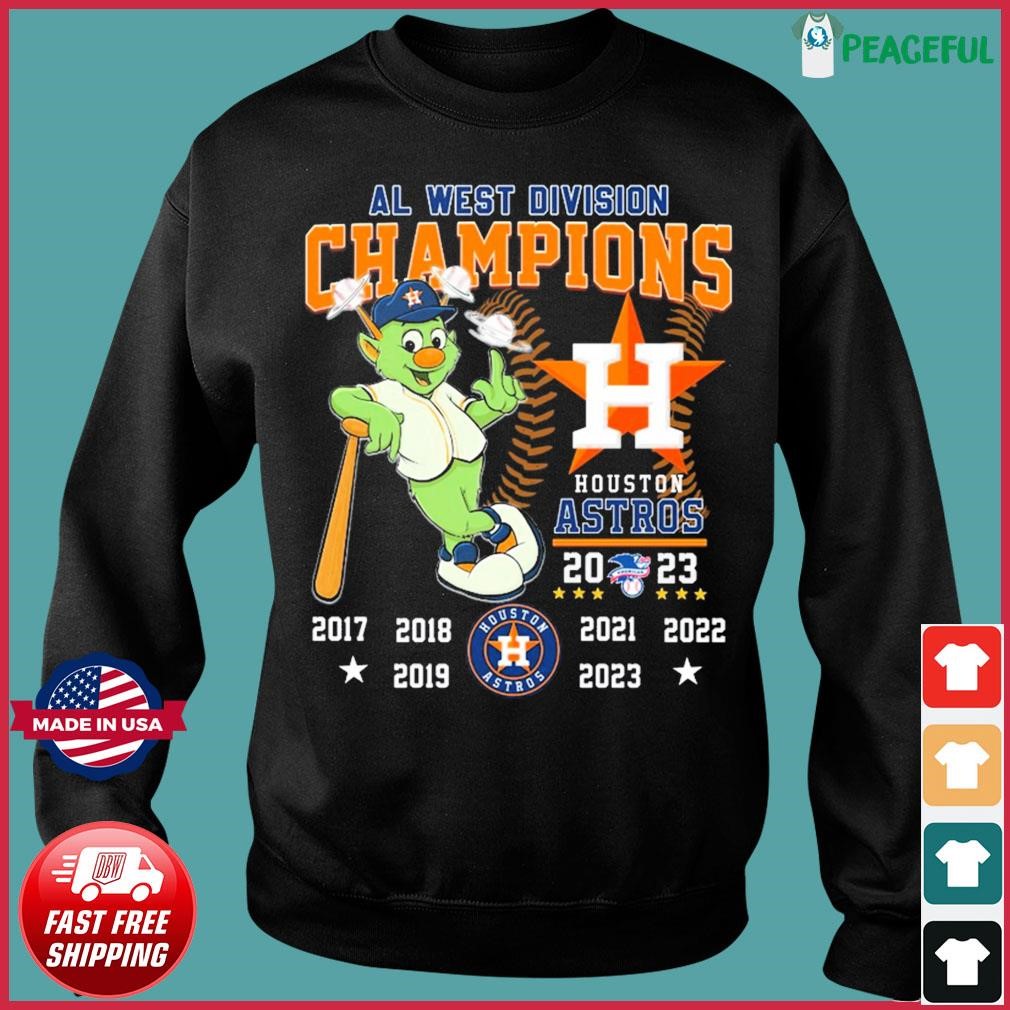 Quality Orbit Houston Astros 2023 AL West Division Champions Unisex T-Shirt  - Roostershirt