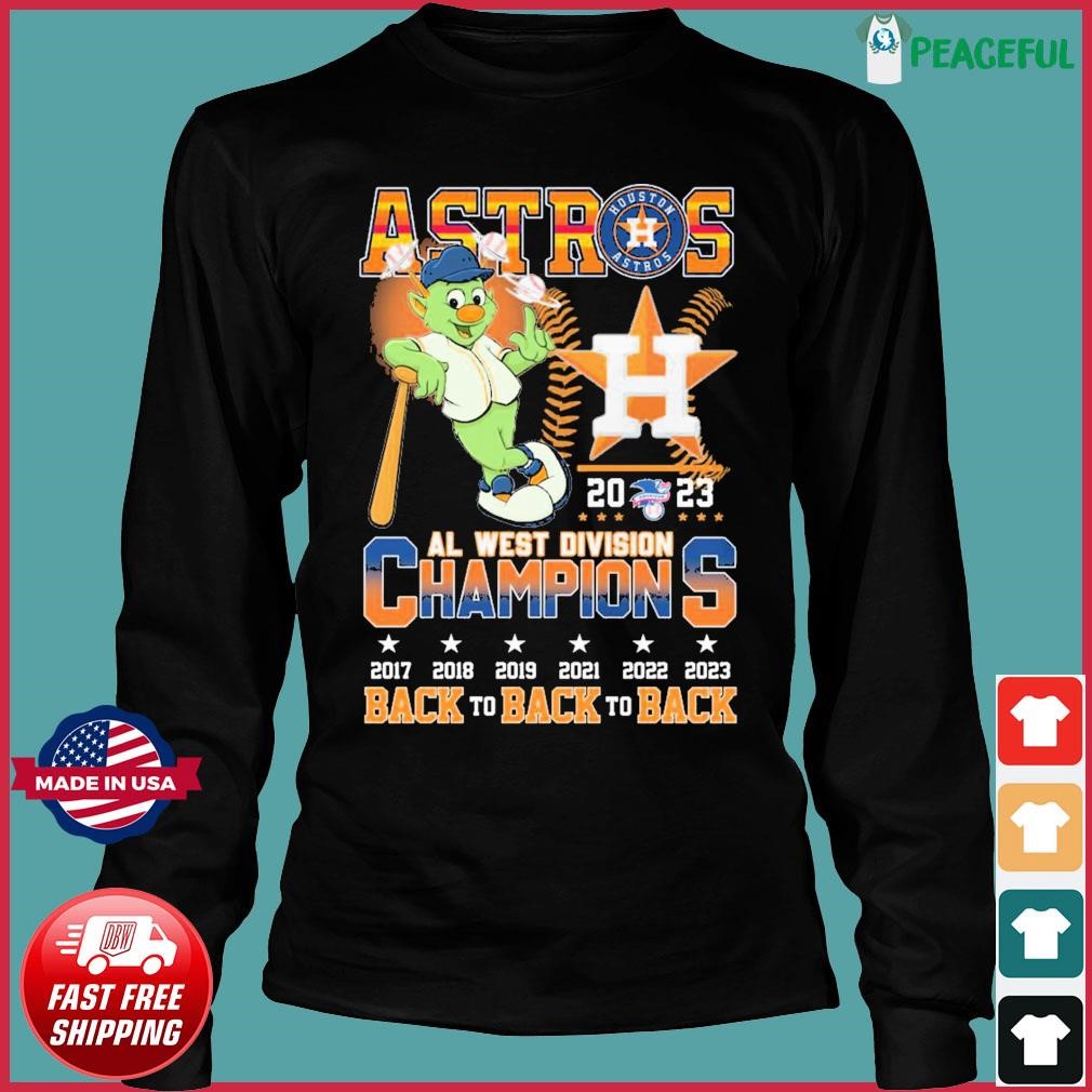 Official Orbit postseason houston astros 2023 al west Division champions  back to back to back T-shirt, hoodie, tank top, sweater and long sleeve t- shirt