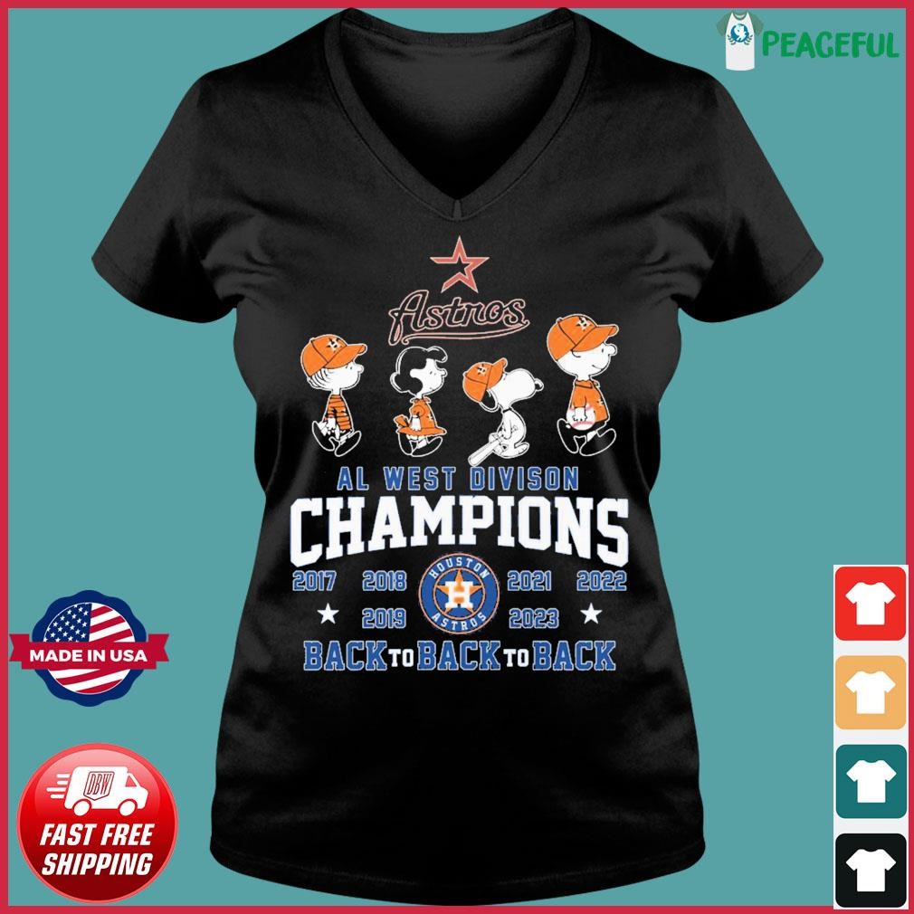 Peanuts Houston Astros AL West Division Champions back to back to back shirt  - Limotees