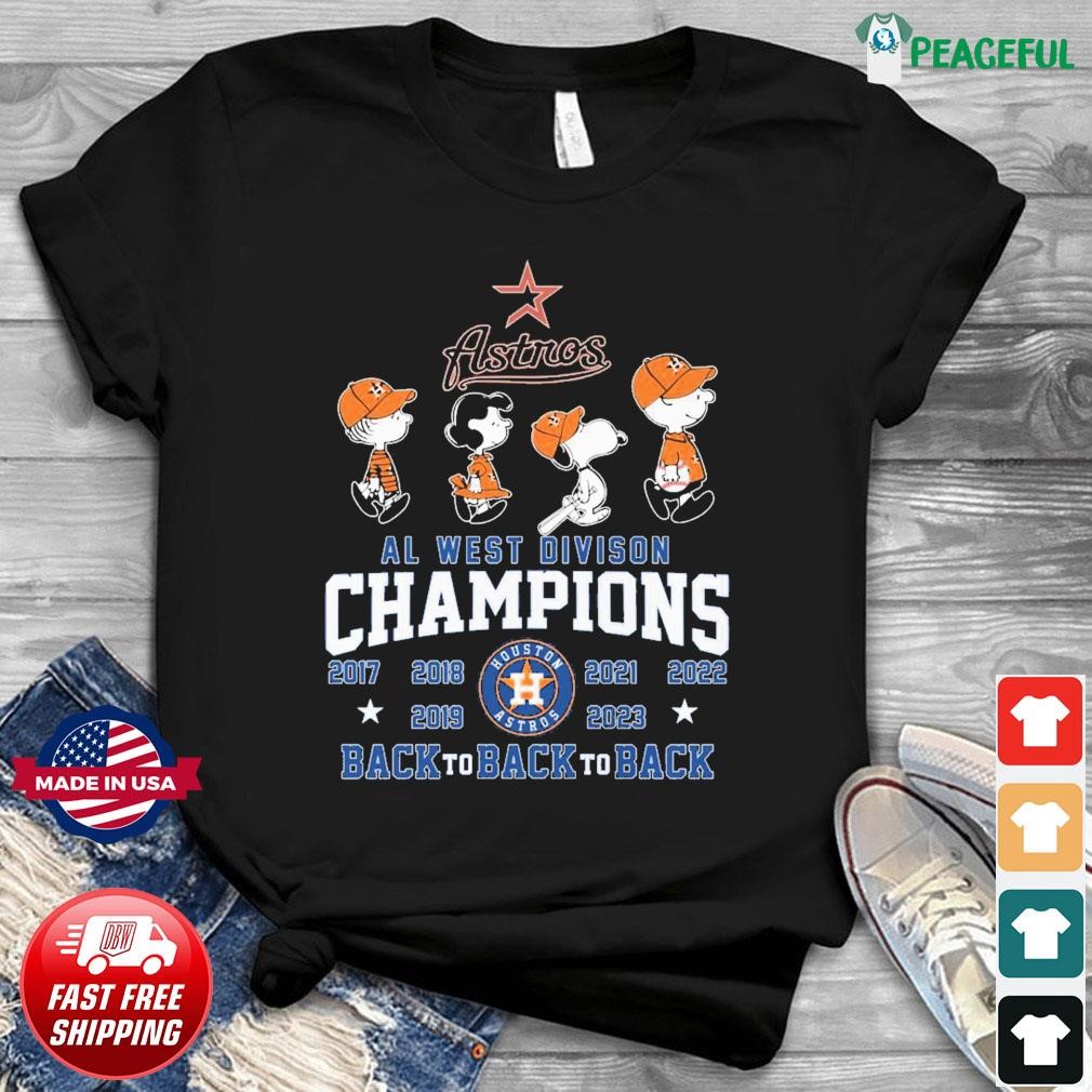 FREE shipping Snoopy Astros Al West Divison Champions Back To Back