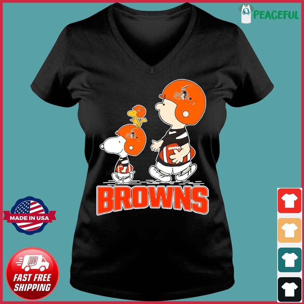 Snoopy and Charlie Brown Cleveland Browns happy Halloween shirt