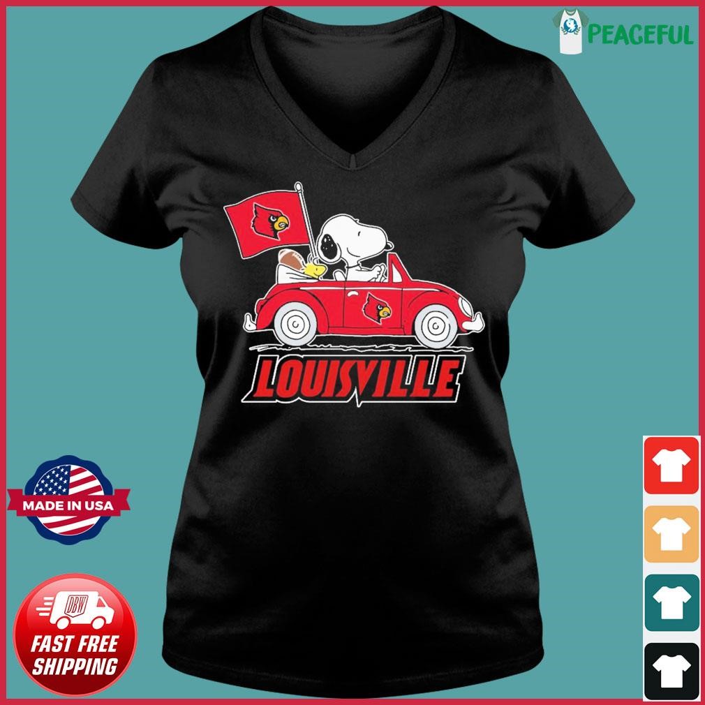 Snoopy and Woodstock go Louisville Cardinals Go Cars 2023 shirt, hoodie,  sweater, long sleeve and tank top