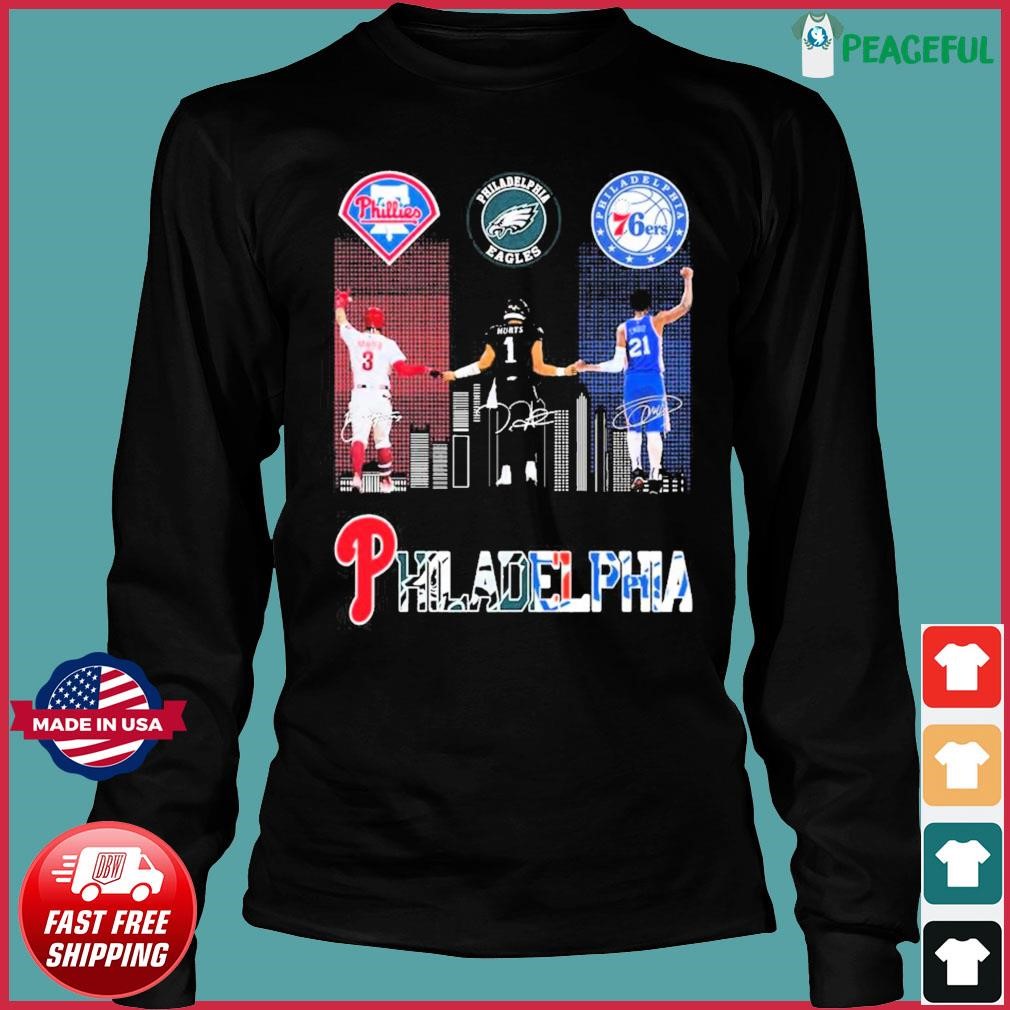 Philadelphia sports team Philadelphia Phillies Philadelphia Eagles and  Philadelphia Flyers signatures shirt, hoodie, sweater, long sleeve and tank  top