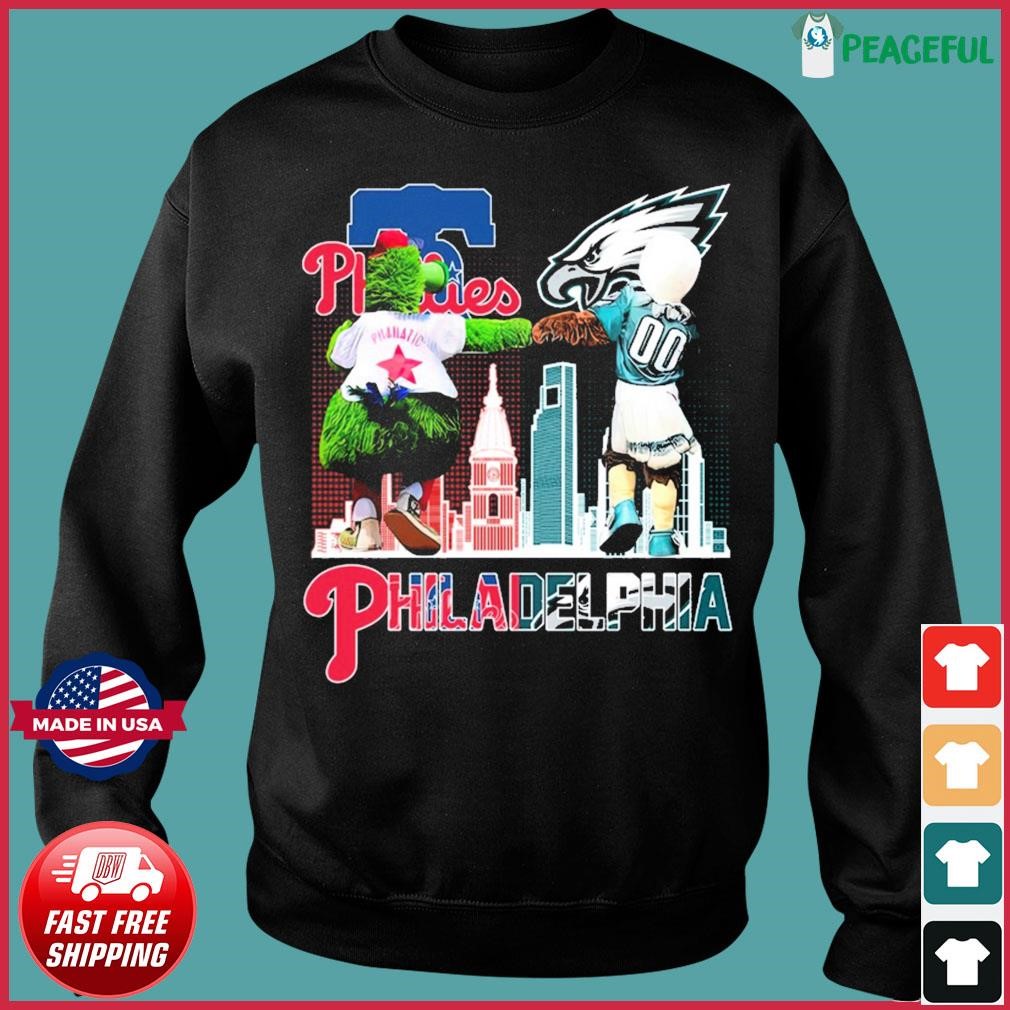 Phillie Phanatic and Swoop Philadelphia Phillies Philadelphia Eagles shirt,  hoodie, sweater, long sleeve and tank top