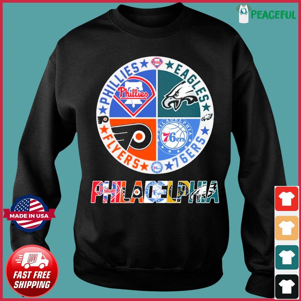 Philly Sports Eagles Phillies Flyers Sixers Shirt,Sweater, Hoodie, And Long  Sleeved, Ladies, Tank Top