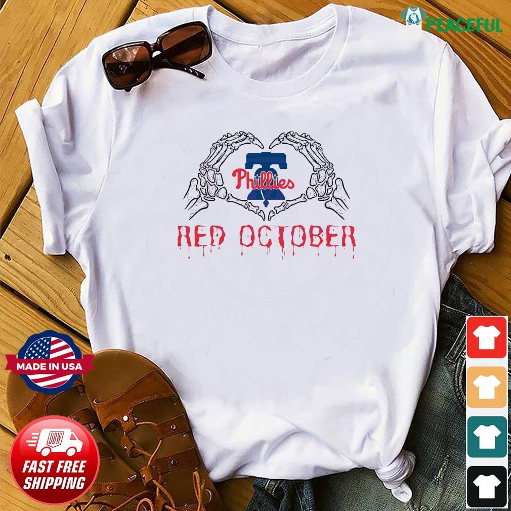 Phillies Take October Shirt Wear Red For Phillies Red October Phillies Shirt  In October We Wear Red Ghost Shirt, hoodie, sweater, long sleeve and tank  top