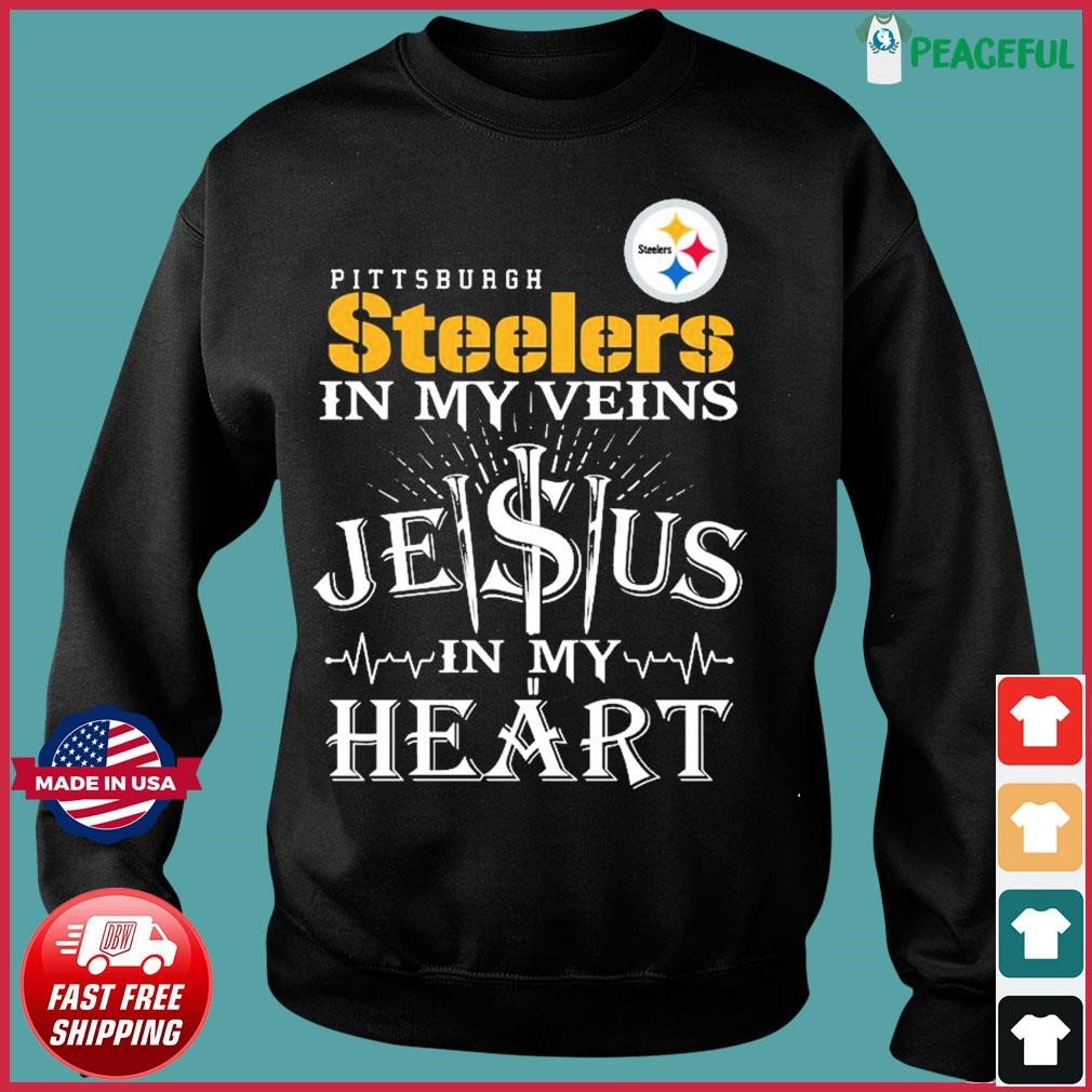 Pittsburgh Steelers Logo 2023 In My Veins Jesus In My Hearshirt