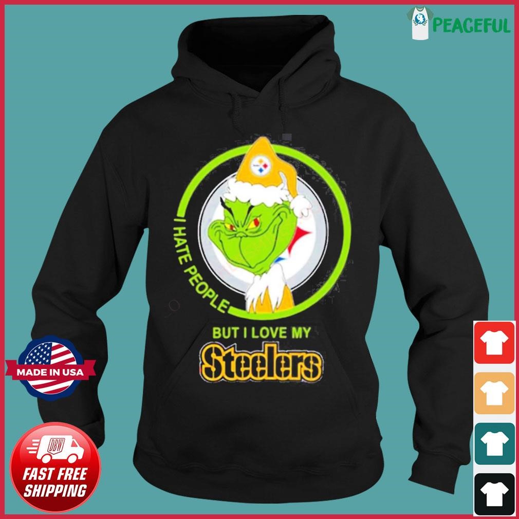 Pittsburgh Steelers Nfl Christmas Grinch I Hate People But I Love My  Favorite Football Team Shirt, hoodie, sweater, long sleeve and tank top