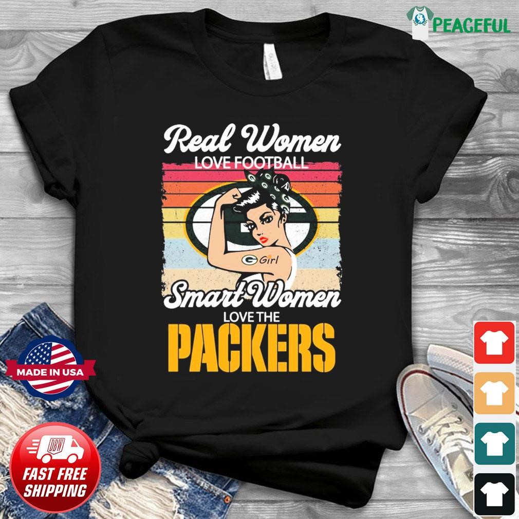 Real Women Love Football Smart Women Love The Green Bay Packers Diamond  Heart 2023 Shirt, hoodie, sweater, long sleeve and tank top