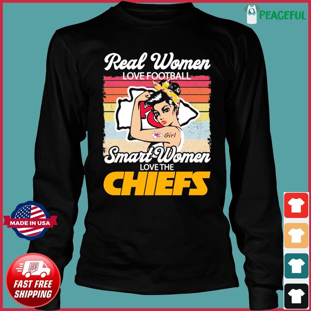 Real Women Love Football Smart Women Love The Kansas City Chiefs Sweatshirt  NEW009210 - ChiefsFam