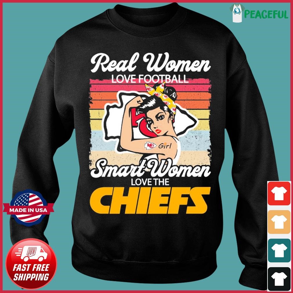 Real Women Love Football Smart Women Love The Kansas City Chiefs T-Shirt -  Hersmiles