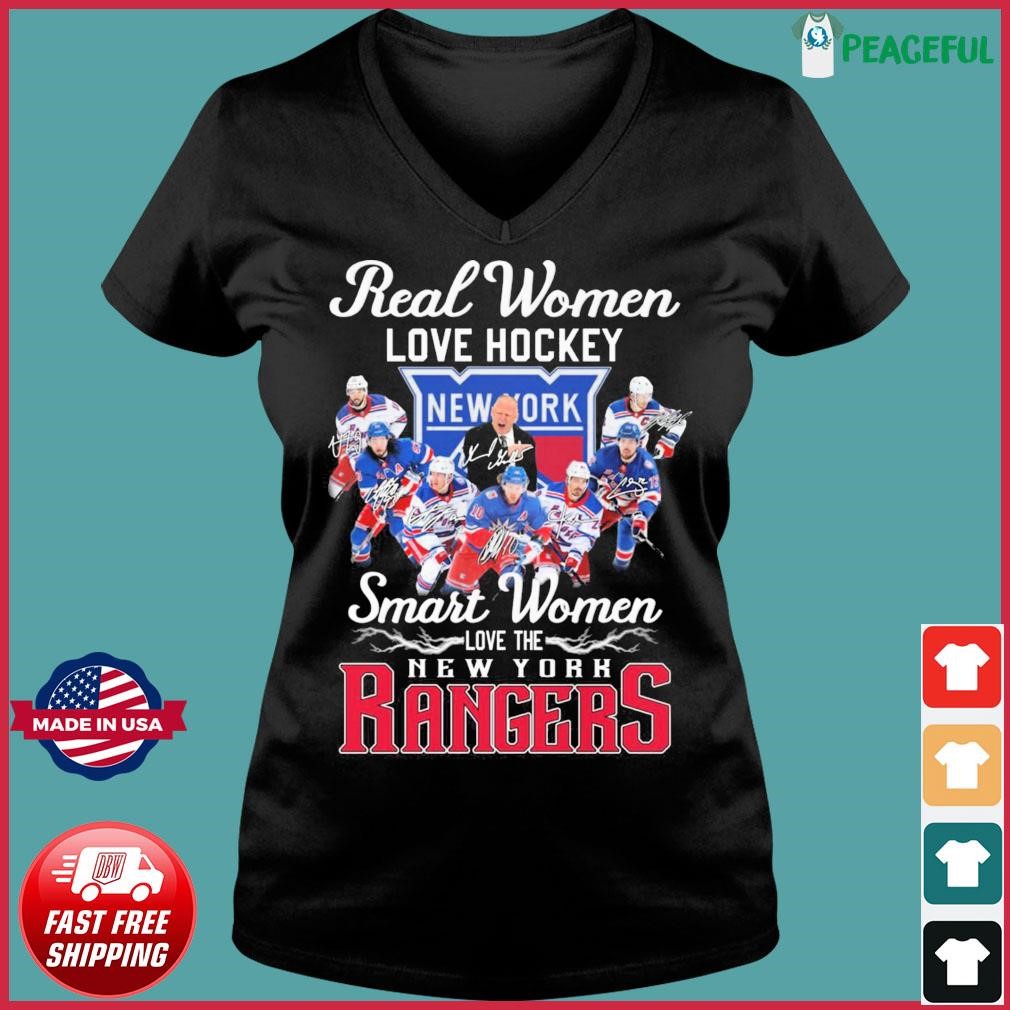 Real Women Love Hockey Smart Women Love The New York Rangers 2023 Signatures Shirt Ladies V-neck Tee.jpg